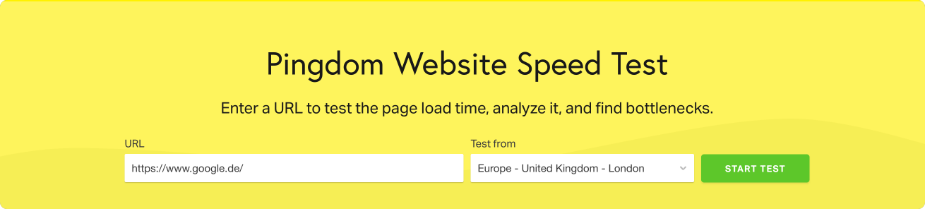 Pingdom Website Speed Test Screenshot